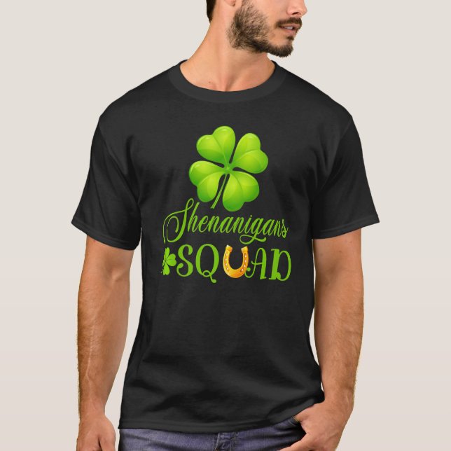 Shenanigans Squad St Patrick S Day Shamrock Clove T Shirt (Framsida)