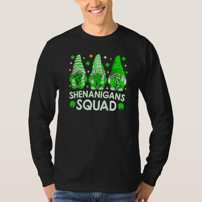 Shenanigans Squad St Patrick's Day Gnomes Gnomies  T Shirt (Framsida)