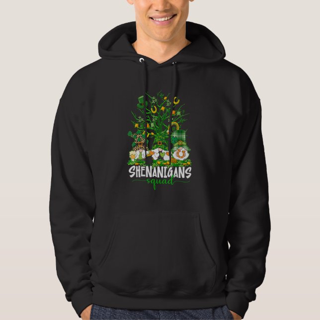 Shenanigans Squad St Patricks Day Gnomes Green Tre Hoodie (Framsida)