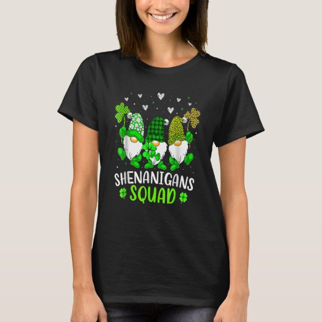 Shenanigans Squad St patrick's day Gnomes Grönt Fu T Shirt (Framsida)