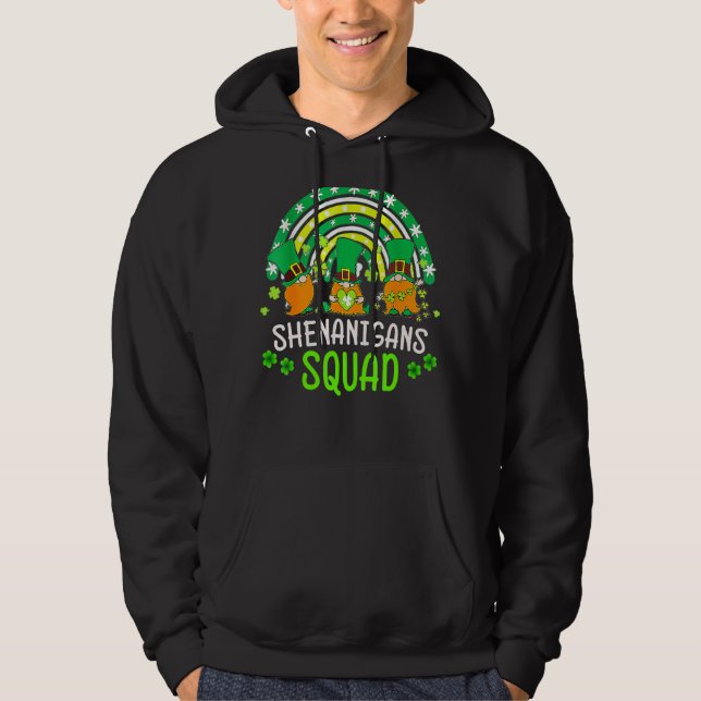 Shenanigans Squad St patricks day Gnomes Grönt Pro Hoodie (Framsida)