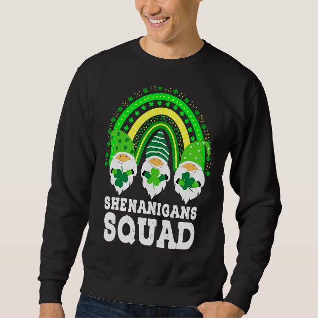 Shenanigans Squad St patricks day Gnomes Grönt Pro Lång Ärmad Tröja (Framsida)