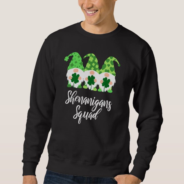 Shenanigans Squad St patricks day Gnomes Grönt Pro Lång Ärmad Tröja (Framsida)