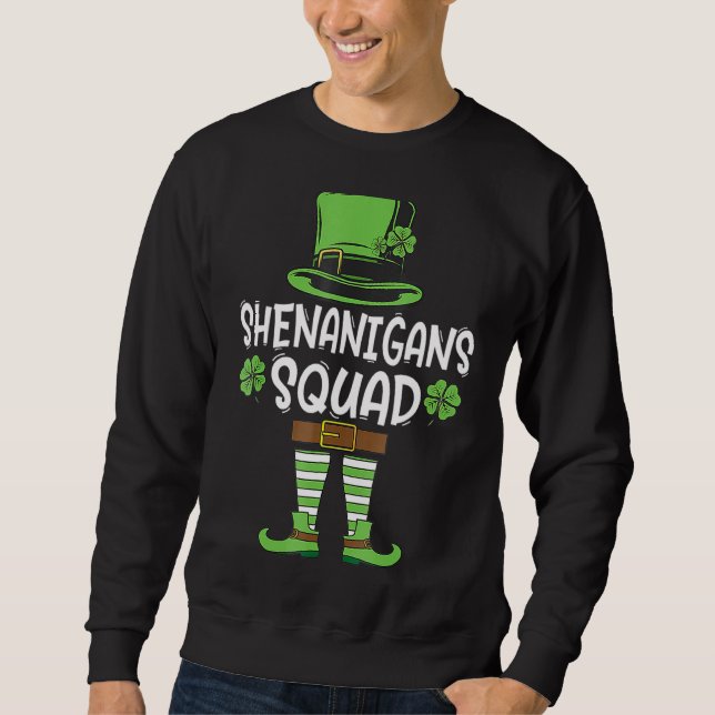 Shenanigans Squad St patricks day Gnomes Grönt Pro Lång Ärmad Tröja (Framsida)