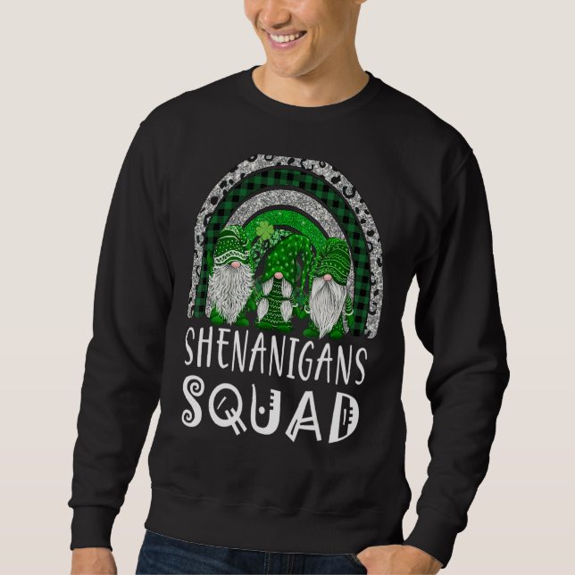 Shenanigans Squad St patricks day Gnomes Grönt Pro Lång Ärmad Tröja (Framsida)