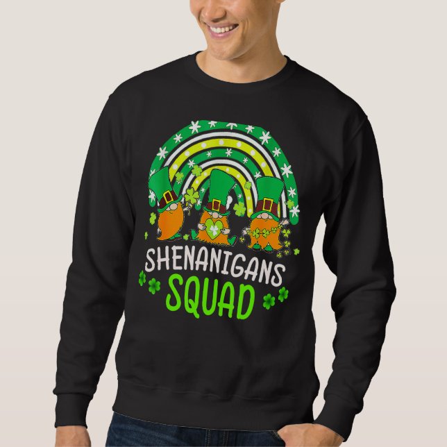 Shenanigans Squad St patricks day Gnomes Grönt Pro Lång Ärmad Tröja (Framsida)