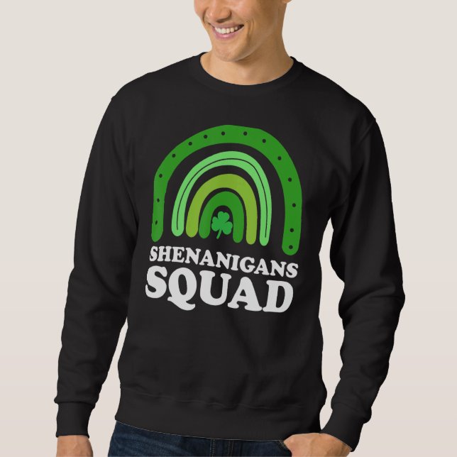 Shenanigans Squad St patricks day Gnomes Grönt Pro Lång Ärmad Tröja (Framsida)