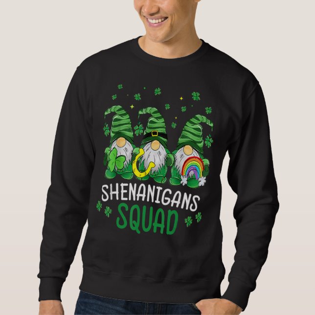 Shenanigans Squad St patricks day Gnomes Grönt Pro Lång Ärmad Tröja (Framsida)