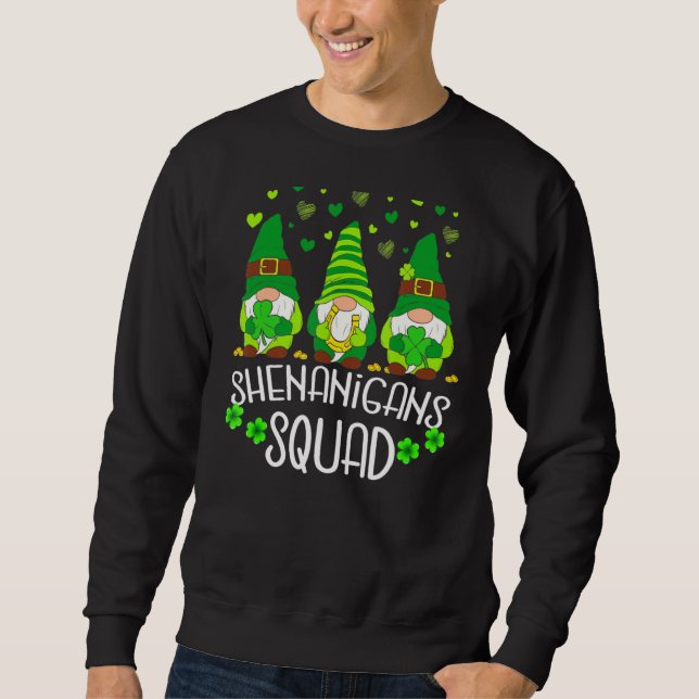 Shenanigans Squad St patricks day Gnomes Grönt Pro Lång Ärmad Tröja (Framsida)
