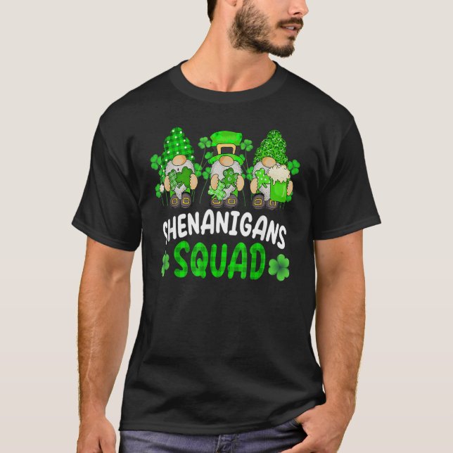 Shenanigans Squad St patricks day Gnomes Grönt Pro T Shirt (Framsida)