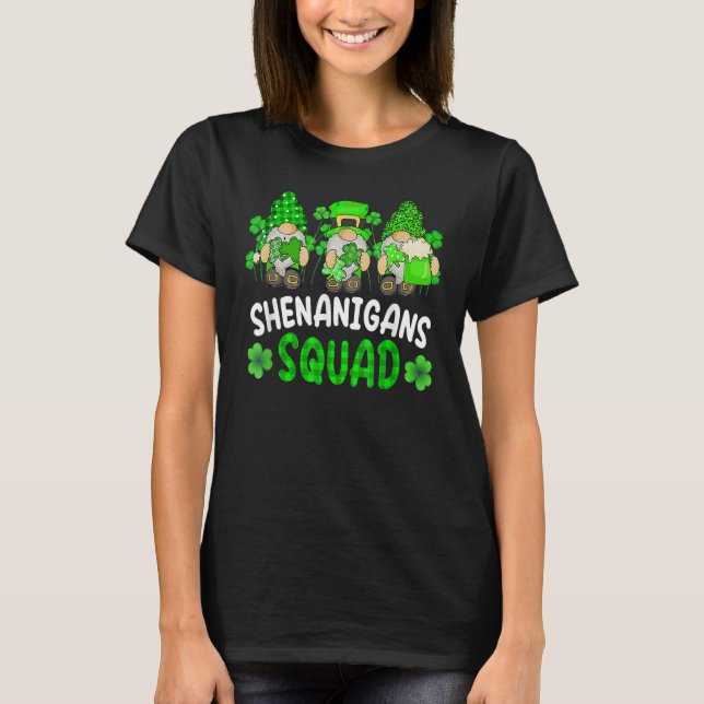 Shenanigans Squad St patricks day Gnomes Grönt Pro T Shirt (Framsida)
