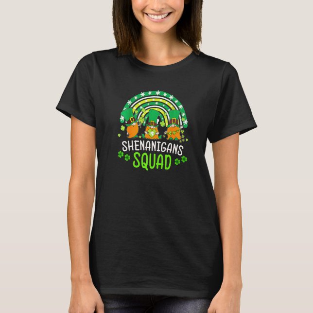 Shenanigans Squad St patricks day Gnomes Grönt Pro T Shirt (Framsida)
