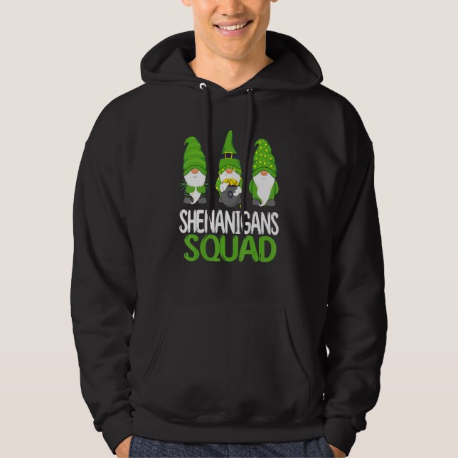 Shenanigans Squad St Patricks Day Gnomes St Patric Hoodie (Framsida)