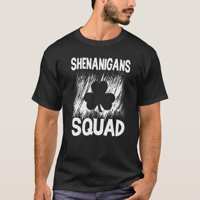 Shenanigans Squad St patricks day Irish Distress T Shirt (Framsida)