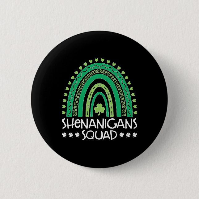 Shenanigans Squad St patrick's day Rainbow Shamroc Knapp (Framsida)