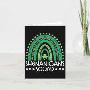 Shenanigans Squad St Patrick's Day Regnbåge Shamro Kort