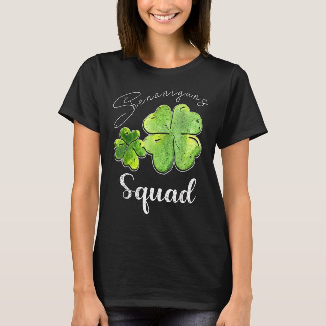 Shenanigans Squad St patrick's day Shamrock C T Shirt (Framsida)