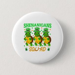 Shenanigans Squad St. Patricks Day Söt Sköldpadda Knapp
