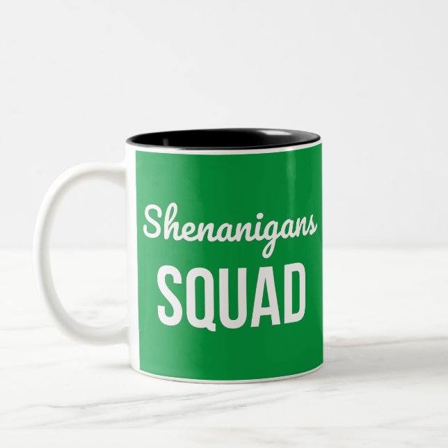 Shenanigans Squad St patrick's day Två-Tonad Mugg (Vänster)