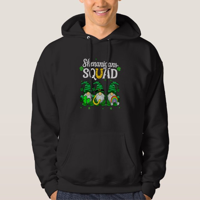 Shenanigans Squad Teachers St Patricks Day Gnomes Hoodie (Framsida)