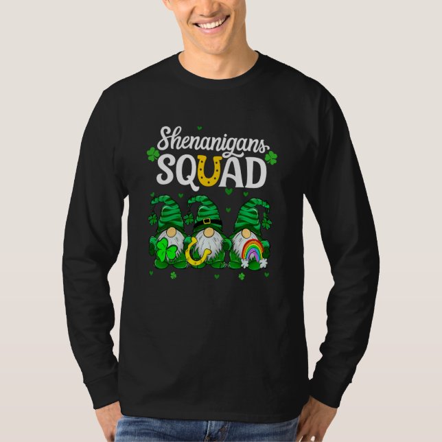 Shenanigans Squad Teachers St Patricks Day Gnomes T Shirt (Framsida)