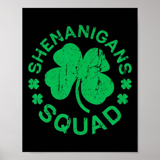 Shenanigans Squad Tröja Irländska Män Kvinnor Barn Poster (Framsidan)