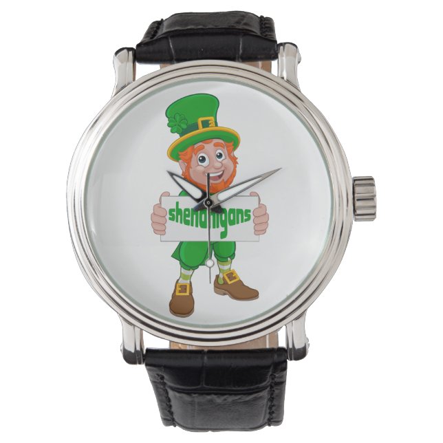 Shenanigans St. Patrick's Day Leprechaun St Pattys Armbandsur (Framsida)
