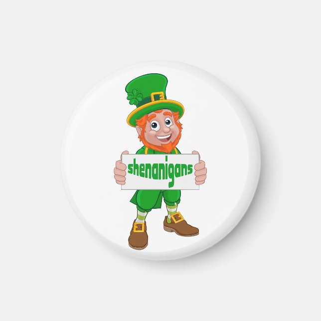 Shenanigans St. Patrick's Day Leprechaun St Pattys Magnet (Framsidan)