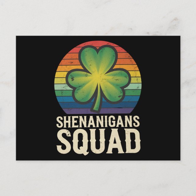 Shenanigans-staben Matchande St Patricks Day-grupp Vykort (Framsida)
