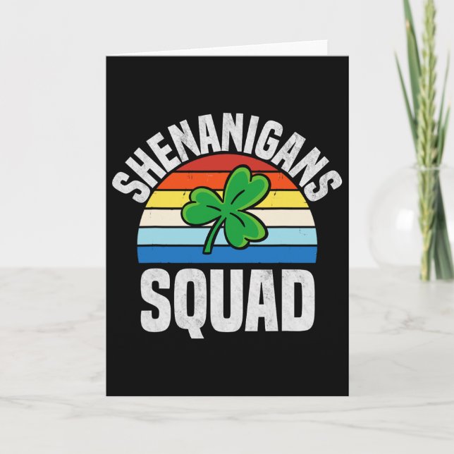 Shenanigans-styrkan Shamrocks Irländska Roliga St  Kort (Framsida)