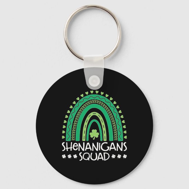 Shenanigans-styrkan St Patrick's Day-regnbåge Sham Nyckelring (Framsida)