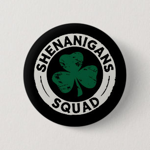 Shenanigans-styrkan St Patricks Day Shamrock Knapp