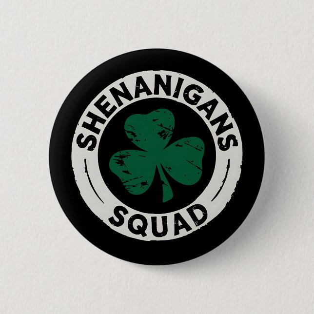 Shenanigans-styrkan St Patricks Day Shamrock Knapp (Framsida)