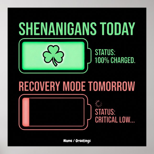 Shenanigans Today Recovery Mode Tomorrow Funny  Poster (Framsidan)