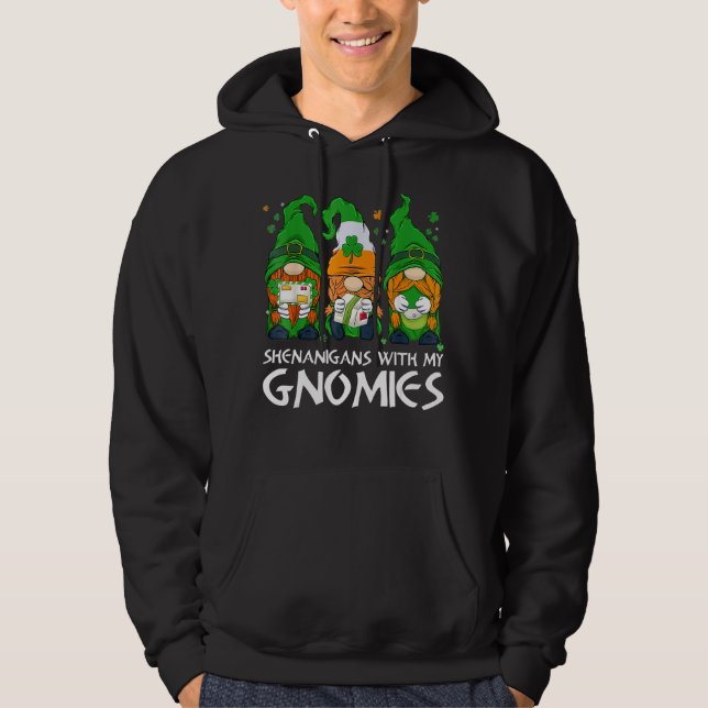 Shenanigans with my Gnomies Postal St Patrick's Da Hoodie (Framsida)