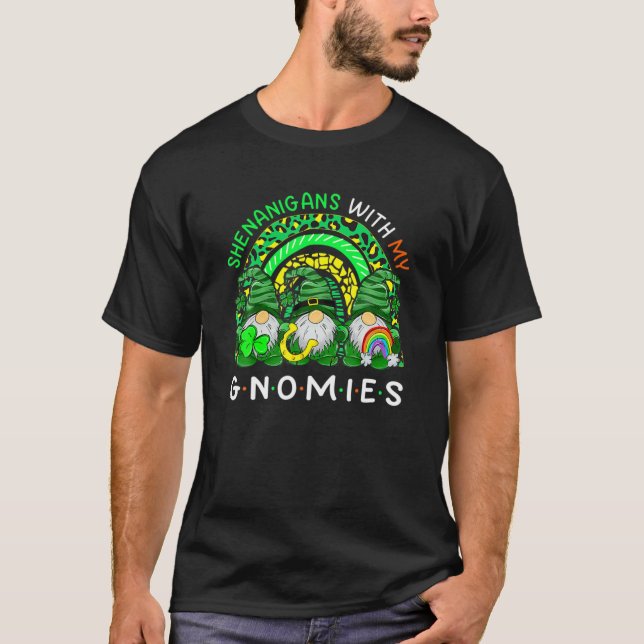 Shenanigans with my Gnomies Rainbow Leopard St Pat T Shirt (Framsida)