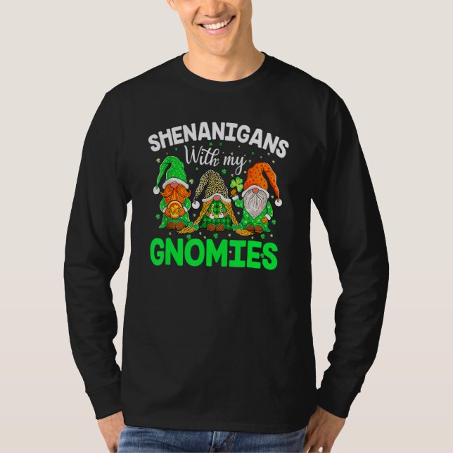 Shenanigans With My Gnomies St Patrick's Day Gnome T Shirt (Framsida)