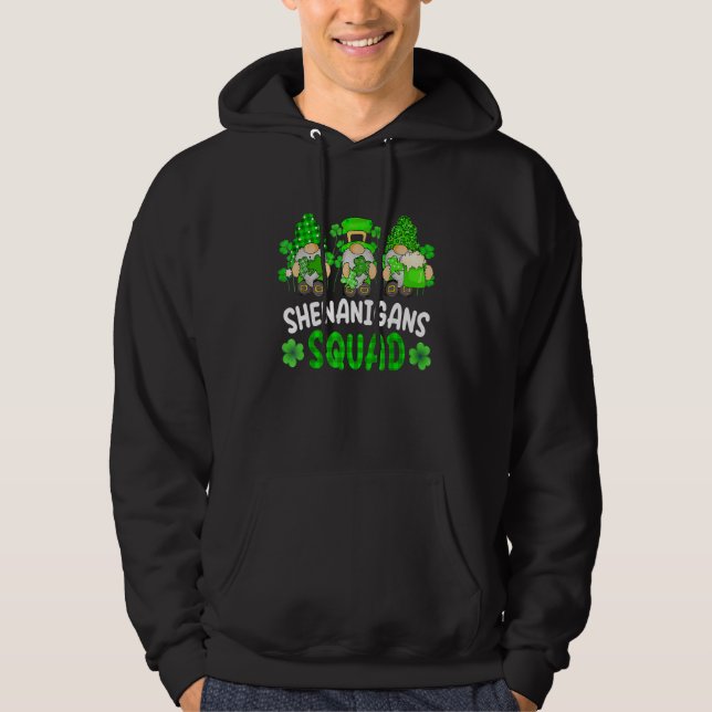 Shenanigans With My Gnomies St Patricks Day Gnomes Hoodie (Framsida)