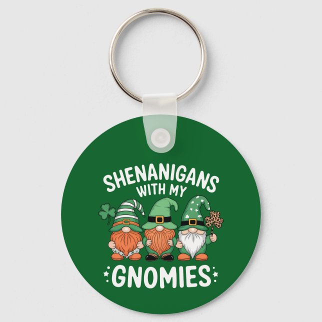 Shenanigans with My Gnomies St patrick's day Irish Nyckelring (Framsida)