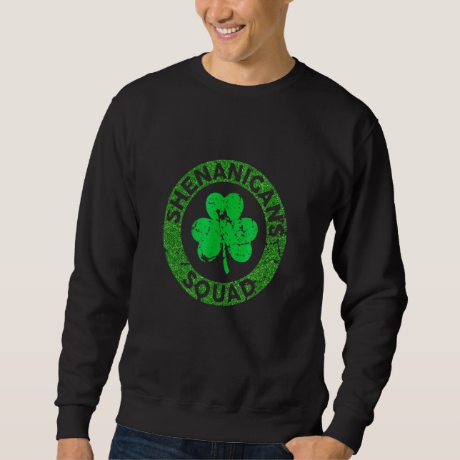 Shenanigansquad Funny St patrick's day M Atching G Lång Ärmad Tröja (Framsida)