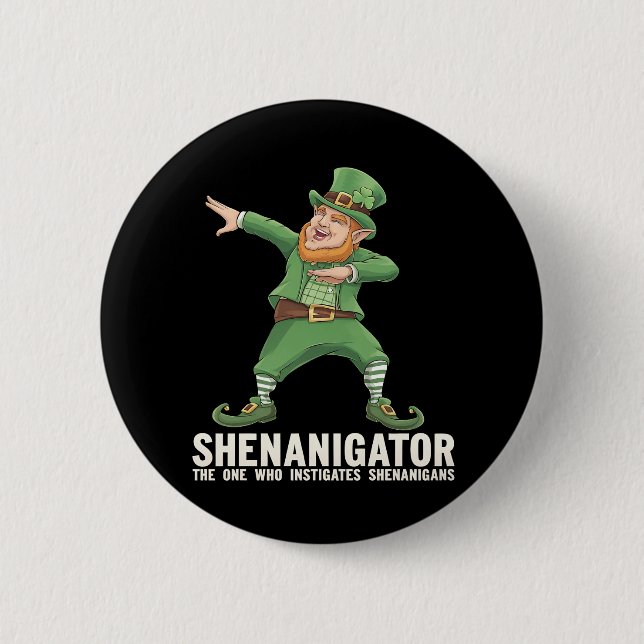 Shenanigator Dabbig Leprechaun St Patrick's Day Knapp (Framsida)