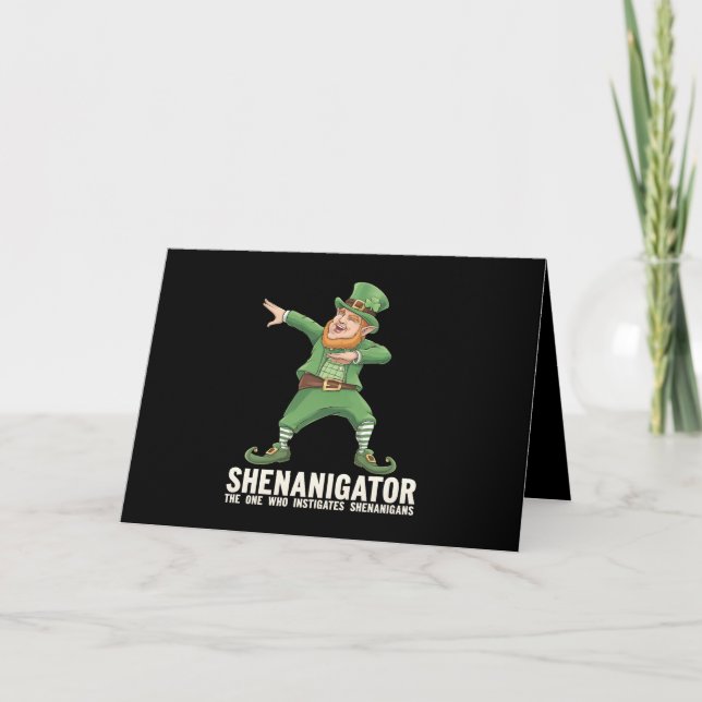 Shenanigator Dabbig Leprechaun St Patrick's Day Tack Kort (Framsida)