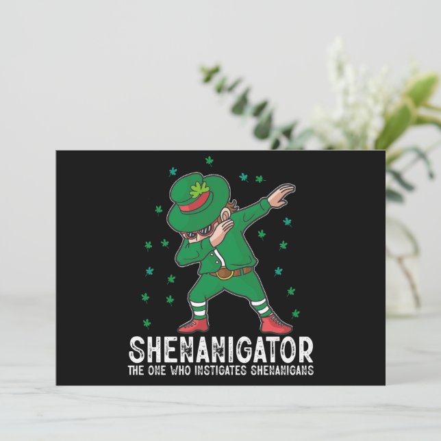 Shenanigator Dabbing St patrick's day Shenanigans Inbjudningar (Stående Fram)