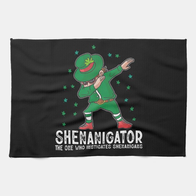 Shenanigator Dabbing St patrick's day Shenanigans Kökshandduk (Horisontell)