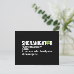 Shenanigator Definition St Patricks Day Helg Vykort