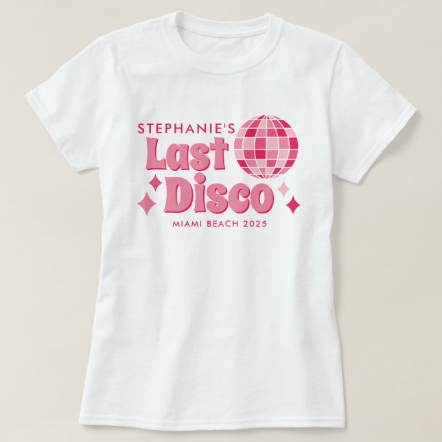 Shenightskjortor med disco-tema för bruden t shirt (Design framsida)