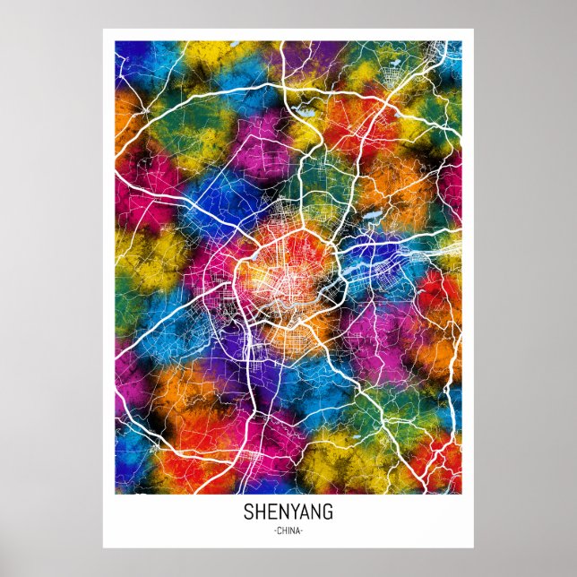 Shenyang China Karta Poster (Framsidan)