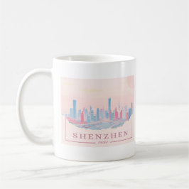 Shenzhen China Futuristiska Skyline Pastel Travel Kaffemugg