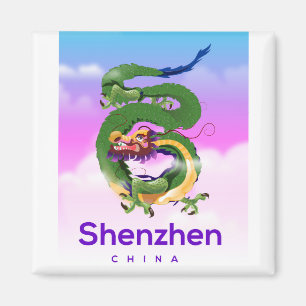 Shenzhen Kina Drakon resemapposters Magnet