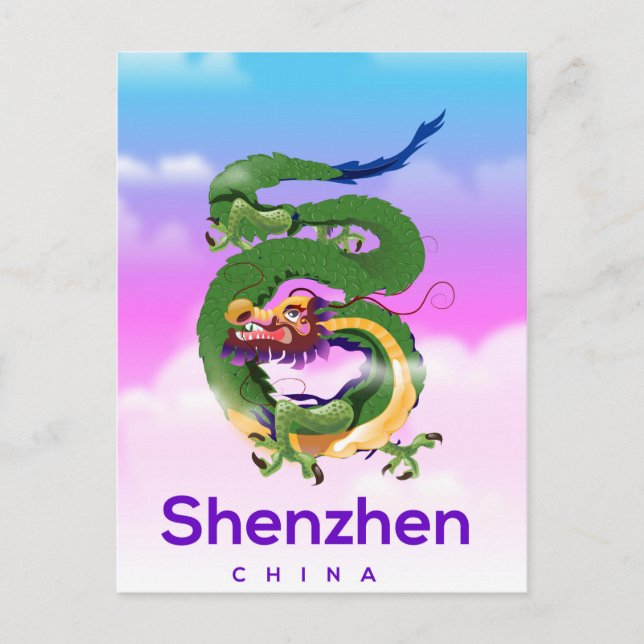 Shenzhen Kina Drakon resemapposters Vykort (Framsida)